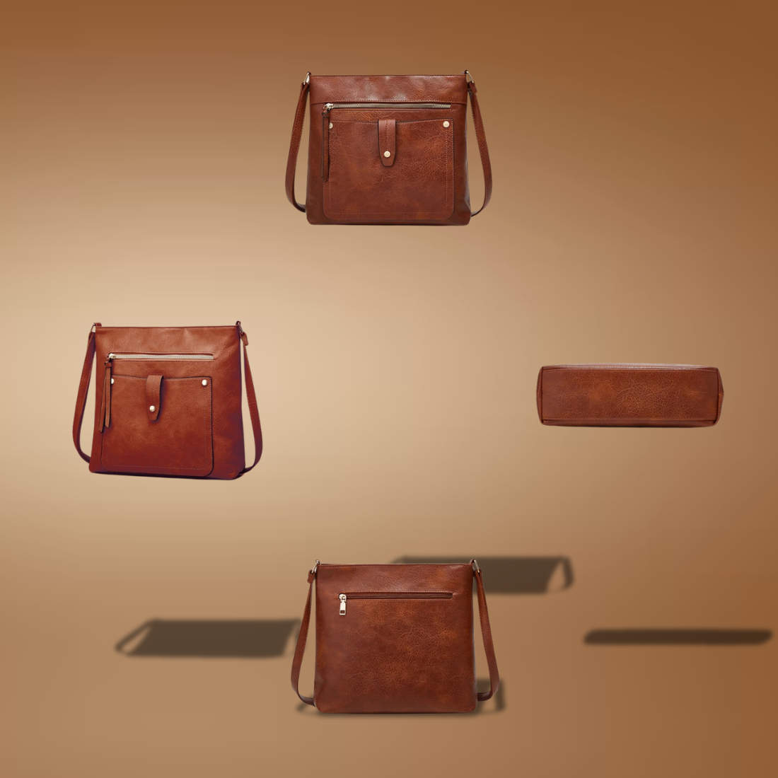 Vegan Leather Hobo Bag for Women – Crossbody Purse with Side Pockets & Adjustable Strap