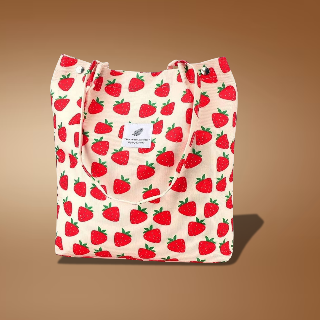 Corduroy Tote Bag for Women – Canvas Shoulder Purse with Inner Pocket