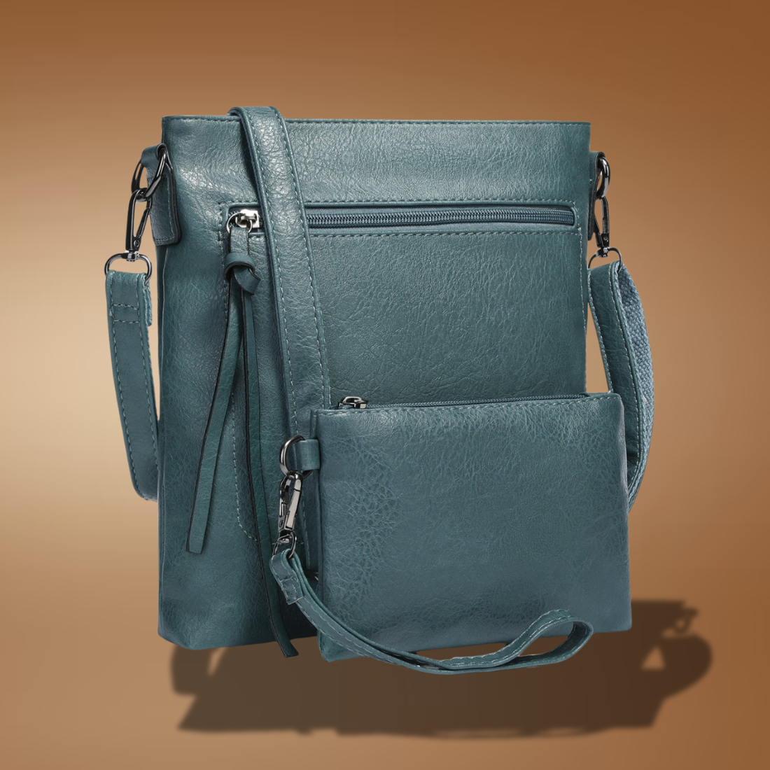 Vegan Leather Crossbody Purse for Women – Vintage Travel Shoulder Bag with Tassel Zipper