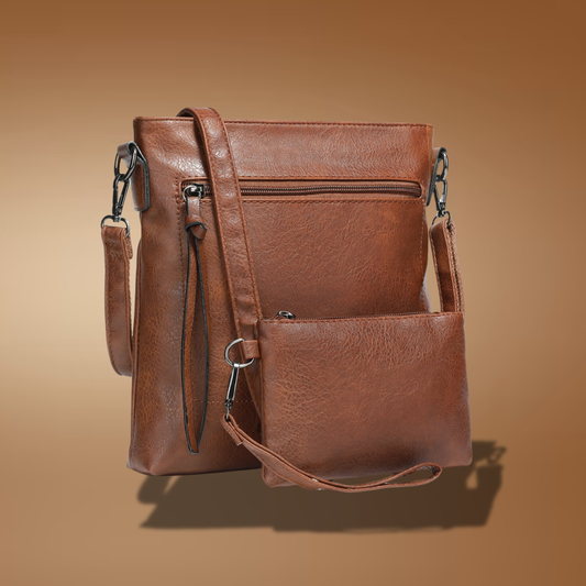 Vegan Leather Crossbody Purse for Women – Vintage Travel Shoulder Bag with Tassel Zipper