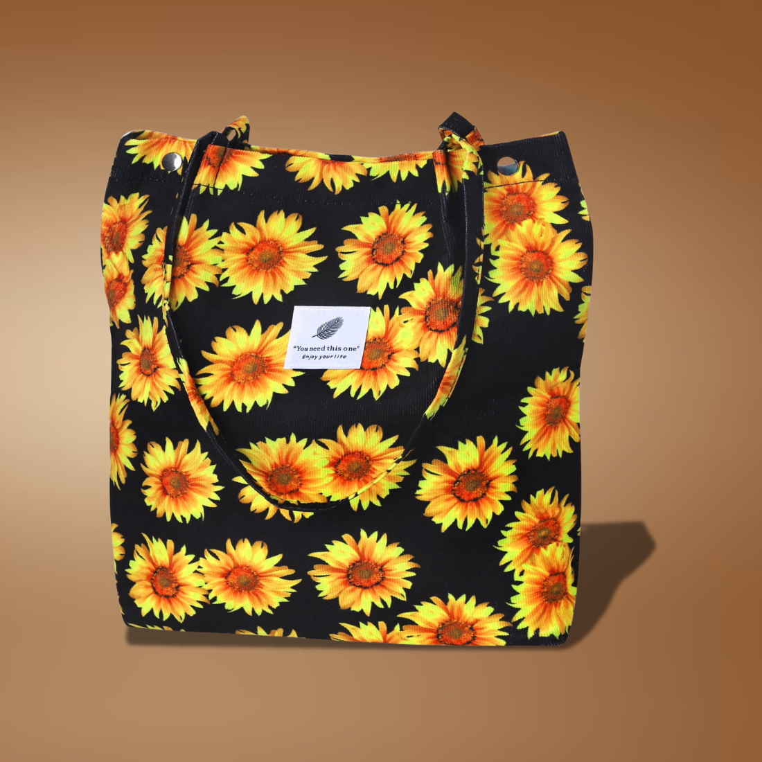 Corduroy Tote Bag for Women – Canvas Shoulder Purse with Inner Pocket