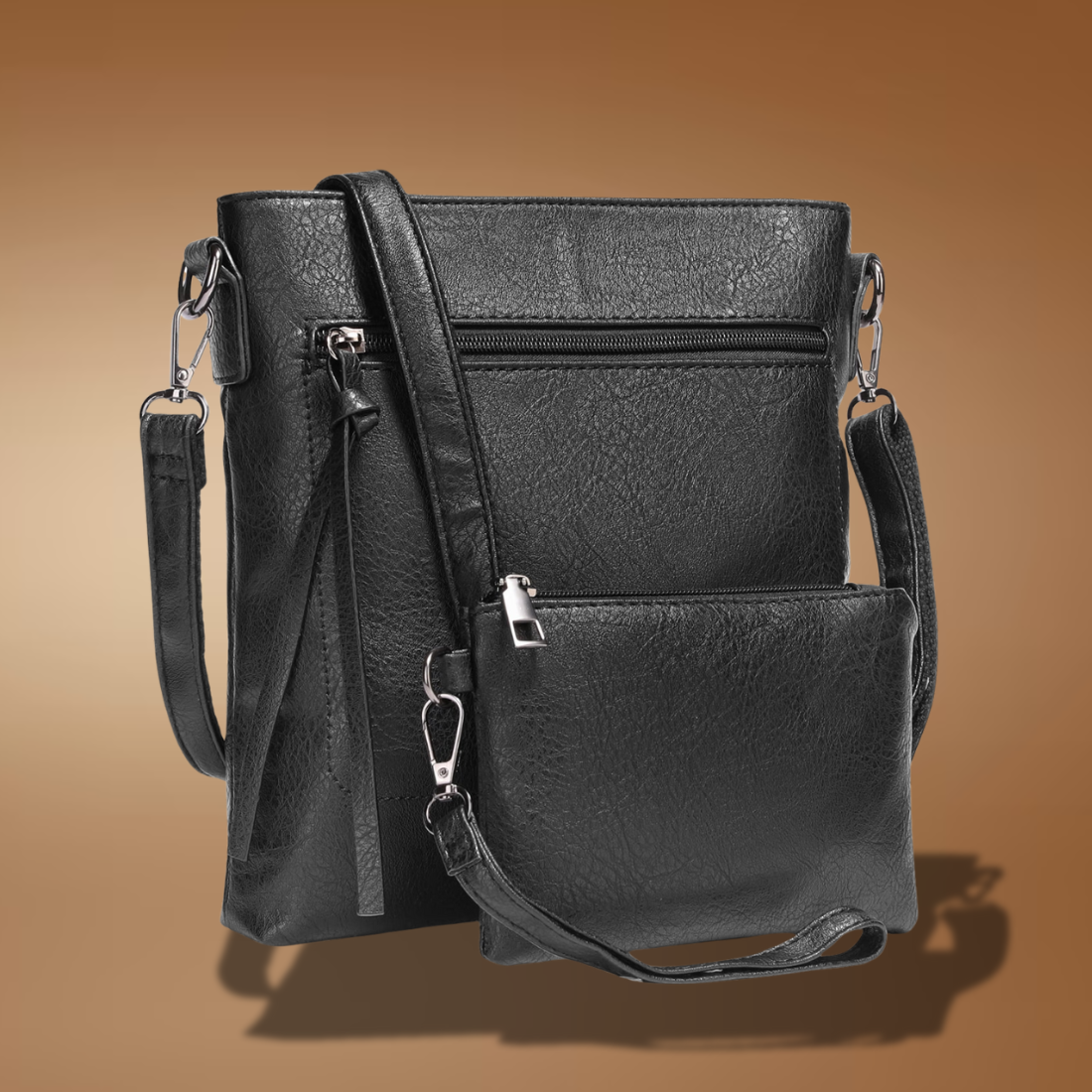 Vegan Leather Crossbody Purse for Women – Vintage Travel Shoulder Bag with Tassel Zipper