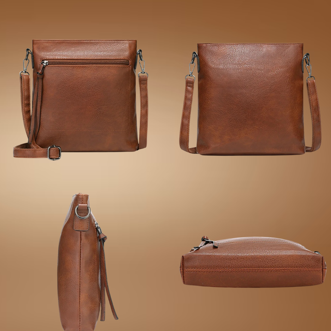 Vegan Leather Crossbody Purse for Women – Vintage Travel Shoulder Bag with Tassel Zipper