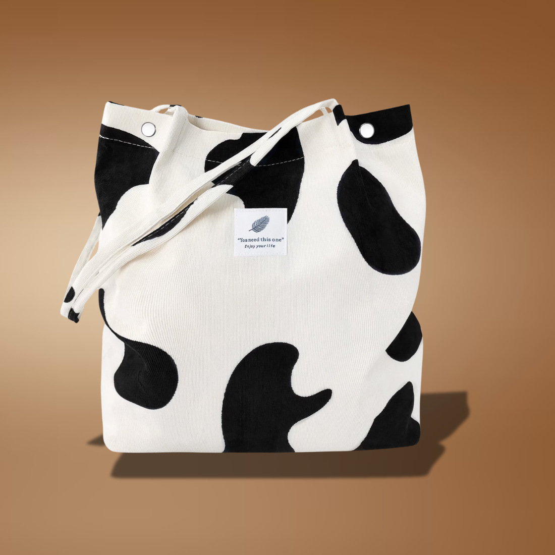 Corduroy Tote Bag for Women – Canvas Shoulder Purse with Inner Pocket