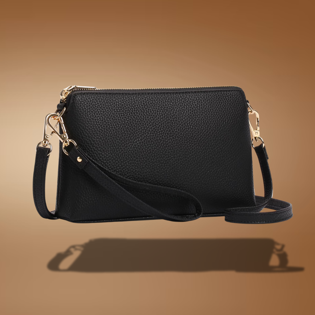 Small Vegan Leather Crossbody Bag for Women – Adjustable Strap & Top Zip