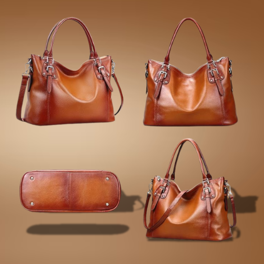 Genuine Leather Handbag for Women – Tote, Satchel & Shoulder/Crossbody Purse